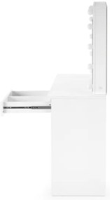 Öltözködő asztal LED világítással HOLLYWOOD 140x94 cm fehér