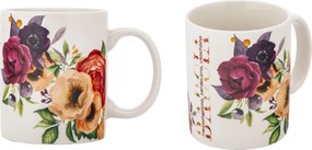 Porcelán bögre 350ml pipacsok virágokkal nélkülözhetetlen szeretett nagymama