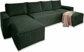 AKCIÓ Sötétzöld U-alakú ülőgarnitúra SMART COSARO 295x140 cm II. osztály