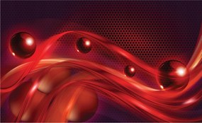 Flizelin fotótapéta Piros gömbök Absztrakt falikép 254x184 +ragasztó