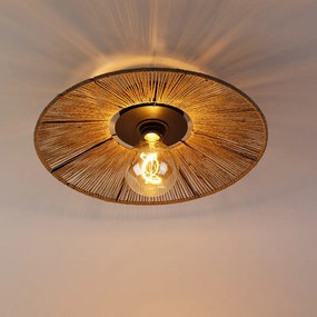 Rusztikus mennyezeti lámpa fekete kötéllel - Sacha