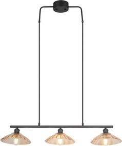 Fekete-borostyán színű fém függőlámpa üveg búrával Eluna – Reality