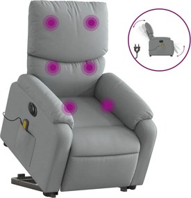 vidaXL világosszürke szövet dönthető elektromos álló masszázsfotel