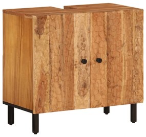 vidaXL 2 részes tömör akácfa fürdőszobai szekrényszett