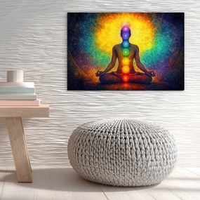 DUBLEZ | Fából készült meditációs kép - Jóga és csakrák