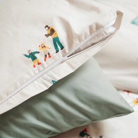 Goldea karácsonyi pamut ágyneműhuzat - téli örömök 140 x 200 és 70 x 90 cm