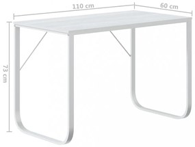 fehér forgácslap számítógépasztal 110 x 60 x 73 cm