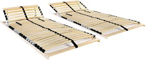 vidaXL 2 db 7 zónás 28 léces ágyrács 70 x 200 cm