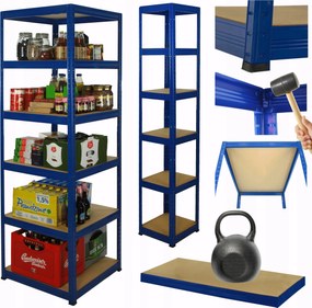 Tárolószekrény fém állvány Helios 196x50x50cm 6Px175kg Erős Lengyel