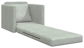 Egyszemélyes Floor Sofa Átalakítható Szövet 74x77x81 cm Világosszürke