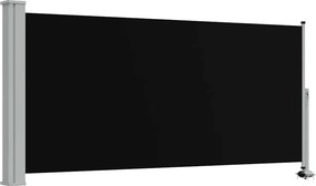 vidaXL fekete behúzható oldalsó terasz napellenző 120 x 300 cm