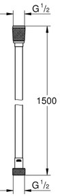GROHE 22109000 - VITALIOFLEX SILVER zuhanytömlő 1500 mm