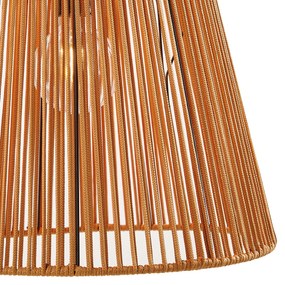 Kültéri függőlámpa fekete narancssárga kötélárnyékolóval IP44 - Cava Jayla