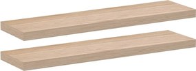 vidaXL 2 db szerelt fa függőpolc 90 x 23,5 x 4 cm
