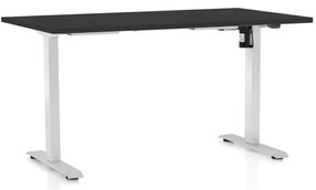 Állítható magasságú asztal OfficeTech A, 140 x 80 cm, fehér alap, fekete