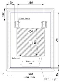 Álló fürdőszobai LED tükör 70x90cm | Gesztusvezérlés - Páramentesítő - Fényerő és színhőmérséklet szabályozás | Welland Type20V