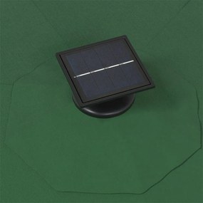 zöld fali napernyő LED-ekkel és fémrúddal 300 cm