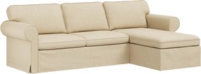 vidaXL Kanapé Krém 215 x 138 x 80 cm szövet