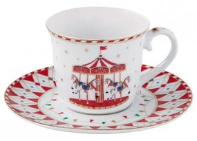 Christmas Wonderland porcelán teáscsésze+alj, díszdobozban