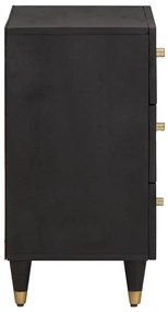 vidaXL Éjjeliszekrény fiókkal Fekete 50 x 33 x 62 cm Tömör Mangófát