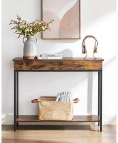 Oldalsó asztal LUVOR barna/fekete