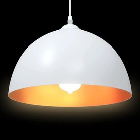 függőlámpák 2 db Állítható magasságú E27 fehér Ø 30 cm Fém