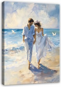 Vászonkép Nő És Férfi Tenger A Hálószobába Nappali Konyha 60x40