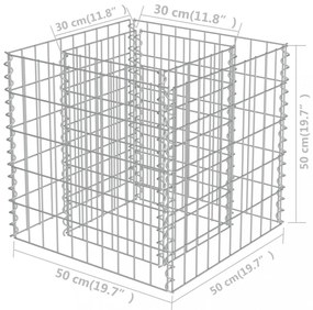 horganyzott acél gabion magaságyás 50 x 50 x 50 cm