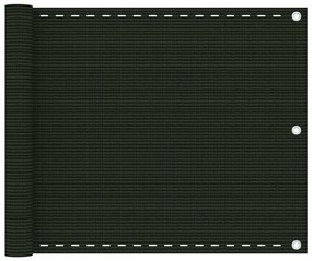 sötétzöld HDPE erkélytakaró 75 x 600 cm
