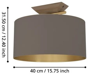 Eglo 390335 - Mennyezeti lámpa SANTANDRIA 1xE27/40W/230V barna/arany