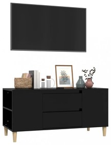 fekete szerelt fa TV-szekrény 102x44,5x50 cm