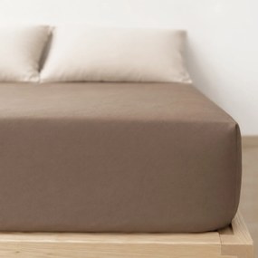 Goldea pamut gumis lepedő - kávébarna 200 x 200 cm