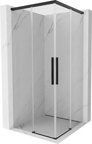 Mexen Rox Duo tolóajtós zuhanykabin 75 x 75 cm, átlátszó, fekete - 8C2D-075-075-70-00