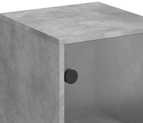betonszürke kisszekrény üvegajtókkal 35 x 37 x 100 cm