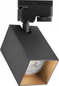 Sínlámpa reflektor fekete arany szögletes állítható spot Polux