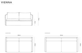 Bézs bársony kinyitható kanapé 194 cm Vienna – Cosmopolitan Design