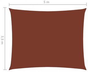 vidaXL terrakotta téglalap alakú oxford-szövet napvitorla 3,5 x 5 m