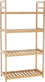 4 polcos polcállvány, természetes bambusz, FIORE TYP 2