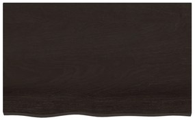 sötétbarna kezelt tömör fa fürdőszobai pult 80x50x(2-6) cm