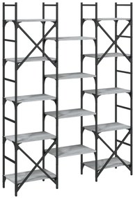 szürke sonoma színű szerelt fa könyvespolc 127,5x28,5x172,5 cm