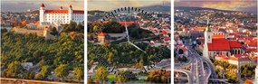 Kép - panoráma, Pozsony, Szlovákia (órával) (90x30 cm)