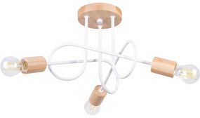 Sollux SL.1474 - Felületre szerelhető csillár EMBER 3xE27/15W/230V fehér/bézs/bükkfa