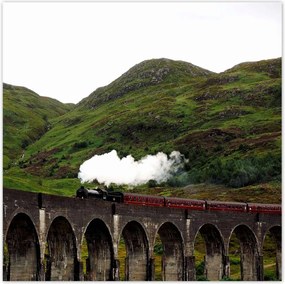 Poszterek 100x100 Gőzmozdony híd