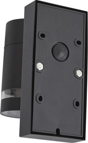 Modern fekete kültéri fali lámpa IP44 mozgásérzékelővel - Ensam