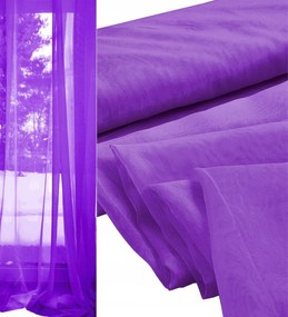 Függöny, finom, sima voile függöny méterre, 300 cm magas, sötétlila