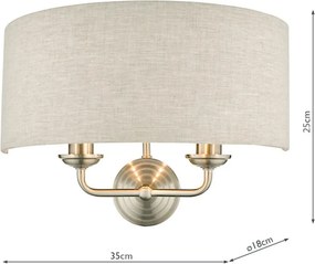 Laura Ashley Sorrento 3727712-Q Fali lámpa 2x40W/E14 IP20