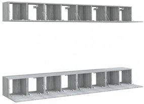 8 db szürke sonoma színű szerelt fa TV-szekrény 60 x 30 x 30 cm