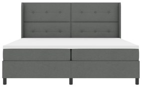 Boxspring Ágy Mattal és LED Fekete Szürke 200x200 cm Szövet