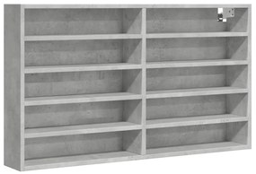 betonszürke szerelt fa vitrinszekrény 100 x 15 x 58 cm