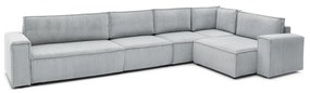 Világosszürke kordbársony sarokkanapé (jobb oldali) Nihad modular – Bobochic Paris